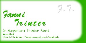 fanni trinter business card